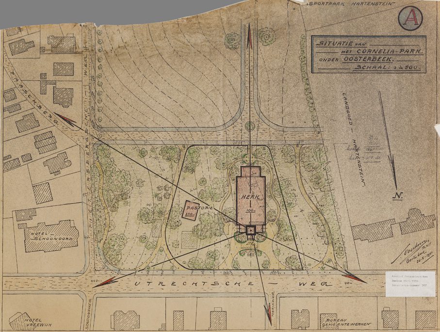 Op een ontwerp van Samuel Voorhoeve van 25 mei 1941worden de plannen die de gemeente Renkum heeft met het Corneliapark duidelijk. De Talsmalaan en de A. van Oudenallenstraat krijgen vorm. Bij de voorgenomen bouw van de nieuwe Hervormde Kerk (later de Goede Herderkerk) zijn de villa's "Oosterpark" en "Westerpark" verdwenen